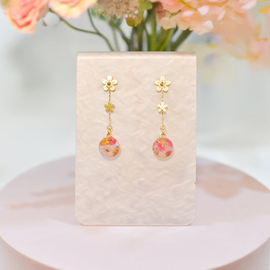 Floral Muse – Ball Drop Earrings (Gold)