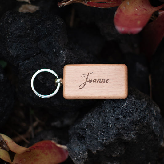 Engraved Wooden Keychain (Rectangle)