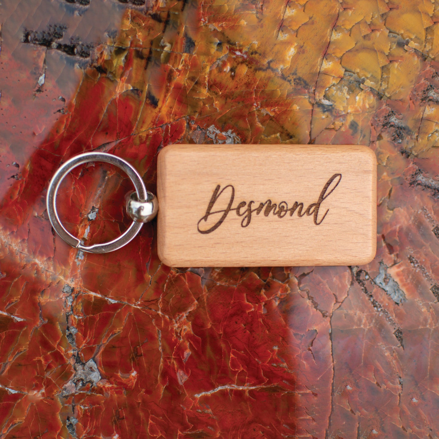 Engraved Wooden Keychain (Rectangle)